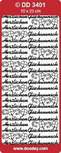 Sticker goud Herzlichen Glückwunsch DD3401 (Locatie: NN105)