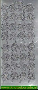 Stickervel bloemen zilver DD6309 (Locatie: B087) - Img 2