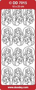 Stickervel goud Maria & kindje Jezus DD7015 (Locatie: K199)