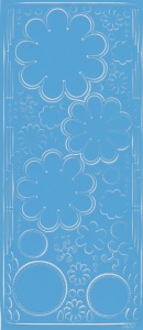 Stickervel lichtblauw bloemen 0400 (Locatie: J538)