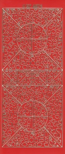Stickervel rood/goud XP6874 (Locatie: K091)