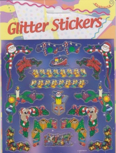 Abstracta glitter stickers kerstmis (Locatie: 0921)