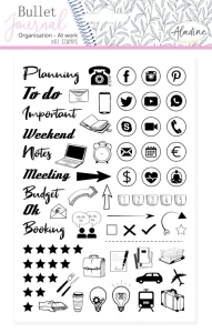 Aladine Stamp Bulletjournal Office Desk stempels 61 stuks (Locatie: NN305)