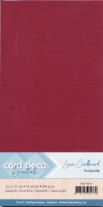 Card Deco linnen karton 13.5 x 27 cm bordeaux, 10 stuks LKK-4K14