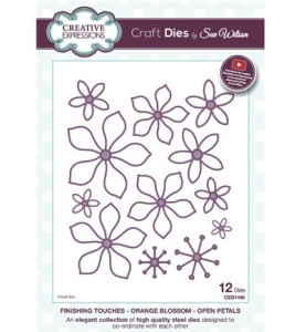 Creative Expressions snij- en embosmallen 12 stuks Orange Blossom Open Petals CED1446 (Locatie: M032)