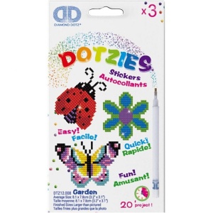 Diamond Dotz stickers, lieveheersbeestje bloem en vlinder, 18x10cm - Img 2