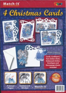 Doodey kaartenpakket om 4 kerstkaarten te maken ZV90177 (Locatie: 4429)