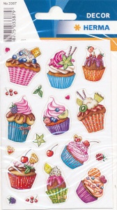Herma stickers cupcakes glitter 2 vel 3387 (Locatie: HE021) - Img 2