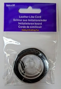 Hobby & Crafting Fun leren koord 1mm x 5 mtr. zwart 12013-5013