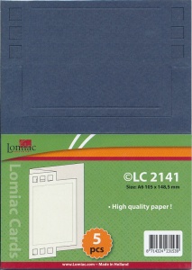 Lomiac stanskaarten zigzag met rechthoek blauw A6 5 stuks LC2141 (Locatie: Q045) - Img 2