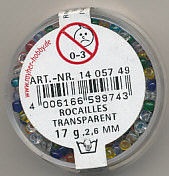 Rayher rocailles 2,6 mm transp. assorti 17 gr. 1405749 - Img 2