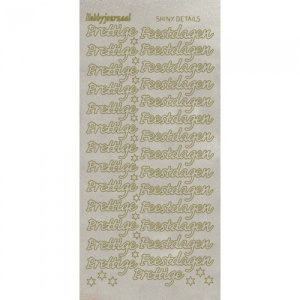 Shiny Details stickervel Prettige feestdagen glitter/goud SDSPFTG (Locatie: u125)