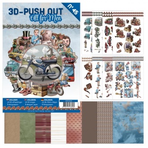 Stansboek All for Men, 24 afbeeldingen en 8 designpapier, 3DPO10045 (Locatie: 5640)