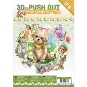Stansboek Dieren, 24 afbeeldingen en 8 designpapier, 3DPO10006 (Locatie: 1749)