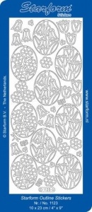 Starform sticker bloemen goud 1123 (Locatie: H428 )