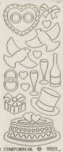 Starform stickervel glitter goud huwelijk 9501 (Locatie: F107 )