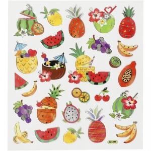 Stickers, vel 15x16,5 cm, fruit, 27187 (Locatie: 5810)