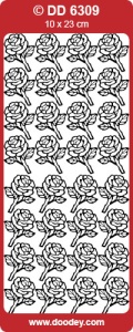 Stickervel bloemen zilver DD6309 (Locatie: B087)