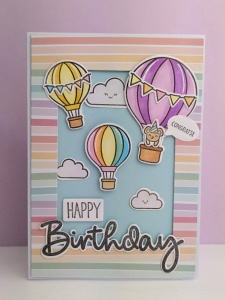 Verjaardagskaart met luchtballonnen