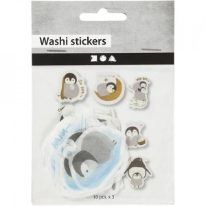 Washi stickers pinguïns, 30 stuks (Locatie: 5714) - Img 2