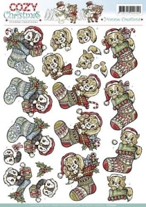Yvonne Creations knipvel Cozy XMas stocking CW10547 (Locatie: 831)