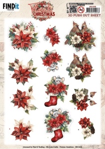 Yvonne Creations stansvel kerstmis bloemen SB11040 (Locatie: 0612)