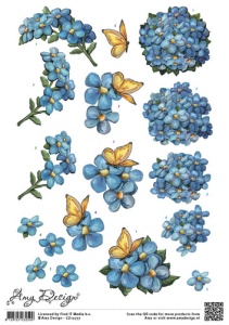 Amy Design knipvel bloem met vlinder CD10777 (Locatie: 2312)