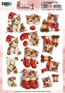 Berrie's Beauties stansvel kerstmis katten SB11053 (Locatie: 2523)