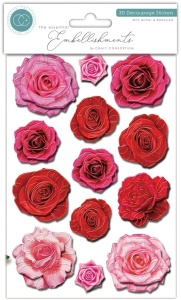 Craft Consortium 3D stickers bloemen CESTK005