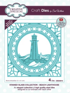 Creative Expressions snijmal Stained Glass Beach Lighthouse CED24013 (Locatie: z70)