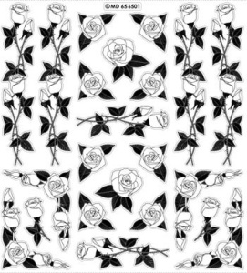 Doodey stickervel Rozen hoeken en randen transparant zilver GS656501 - Img 2