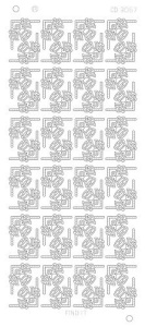 Find It stickervel glanzend zilver kerstmis CD3067 (Locatie: h358)