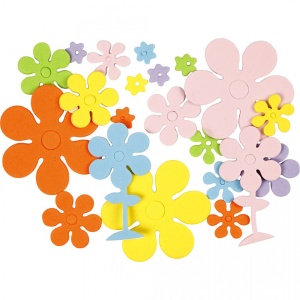 Foam stickers bloemen, dikte 2 mm, 100 stuks 79020 - Img 2