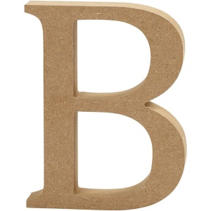 Letter B, hoogte 13 cm, dikte 2 cm, MDF, 1stuk (Locatie: KB)