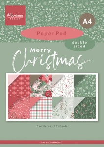 Marianne Design Paper Pad A4 Merry Christmas PK9217