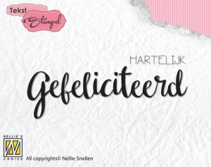 Nellie Snellen Clear stamp Gefeliciteerd DTCS019 (Locatie: NN237)