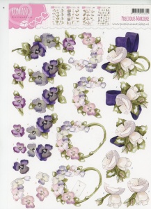 Precious Marieke knipvel paarse bloemen CD10525 (Locatie: 2629)