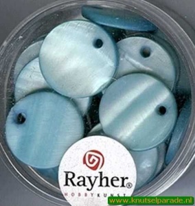 Rayher sierknopen licht blauw parelmoer 17 060 374* (Locatie: 4RS8 )