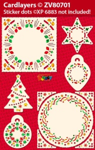 Set oplegkaarten Kerstmis voor Holografische Stickers ZV80701 (voor stickers XP6883) (Locatie: 4501)