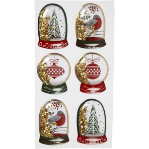 Shaker stickers, kerstmis, 6 stuks, 28489 (Locatie: 4821)