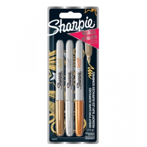 Sharpie permanent markers fine metallic goud, zilver en brons 1823815