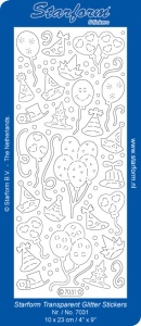 Starform sticker glitter goud / zilver 7031 (Locatie: A266)