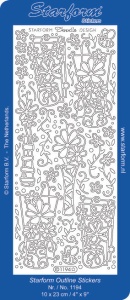 Starform stickervel bloemen zilver 1194 (Locatie: U290 )