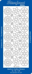 Starform stickervel bloemen zwart 1126 (Locatie: PP179 )