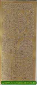Stickervel goud bloemen nr. 903 (Locatie: K003 )