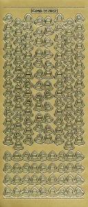 Stickervel goud kerstbellen MD357032 (Locatie: e099) - Img 2
