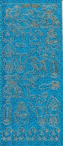 Stickervel holografisch blauw geboorte XP6401 (Locatie: B065)