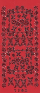 Stickervel rozen rood 1182 (Locatie: g318)