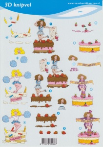 Voorbeeldkaarten, decoupage sheet, graduated 2486 (Locatie: 4708)