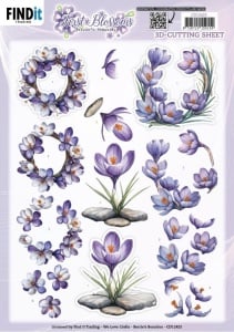 Berries Beauties knipvel paarse bloemen CD12425 (Locatie: 0421)